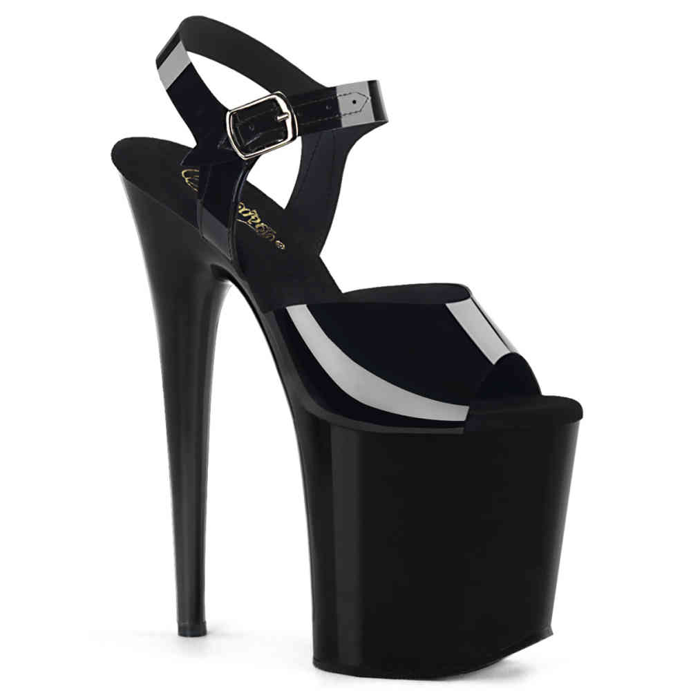 Pleaser - FLAMINGO808N Ankle strap sandal, Pole dance shoes - Pole dance shoes - Black